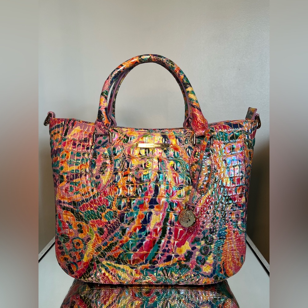 BRAHMIN | Small Lena Rainbow Reef Multicolor Satchel Bag NWT